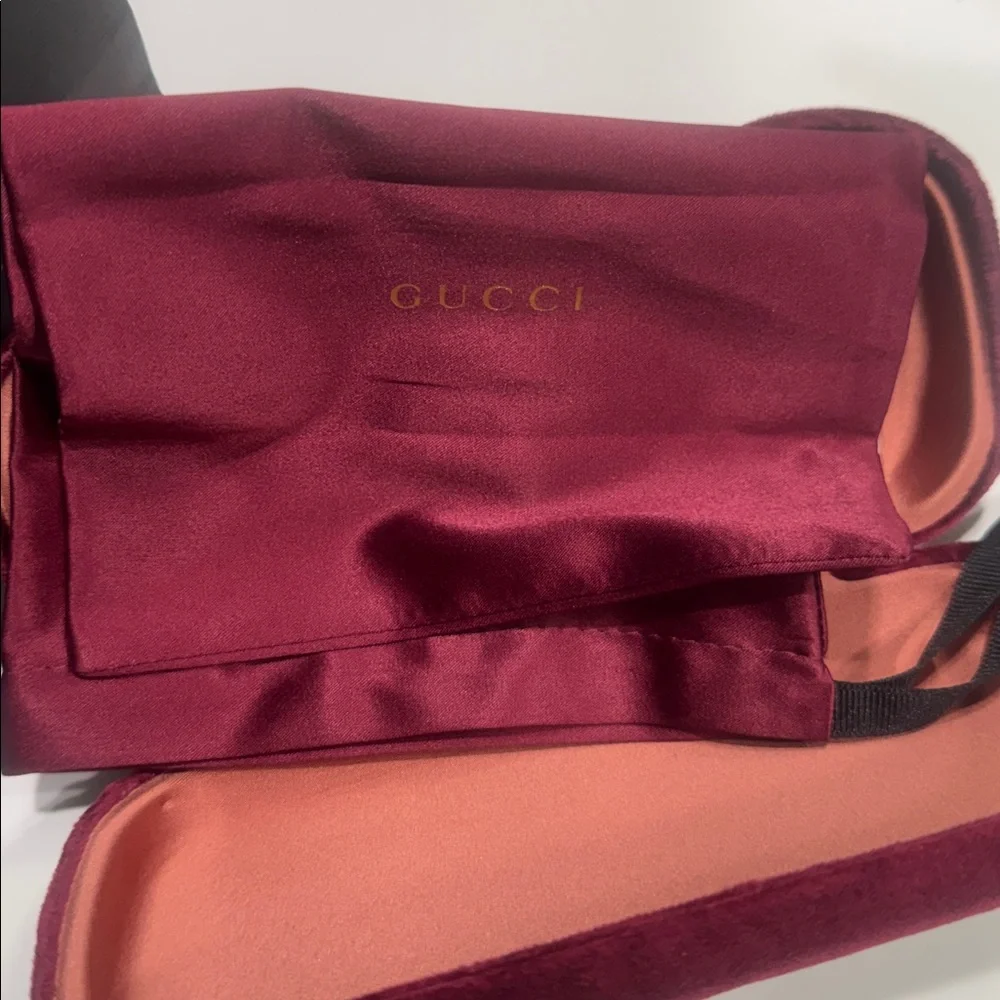 Gucci Black Rectangular Eyeglasses with Subtle Logo Accents